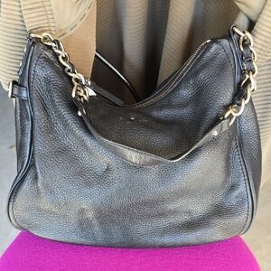 Kate Spade Black Leather Shoulder Bag with Chain Straps